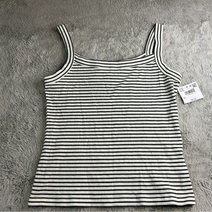 American Eagle Striped Black and White Women's Top Large.